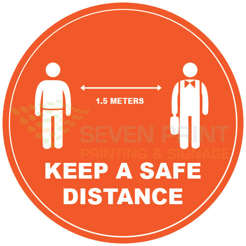 Keep a safe distance floor sticker