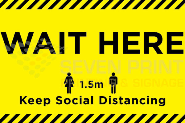 WAIT HERE - floor sticker