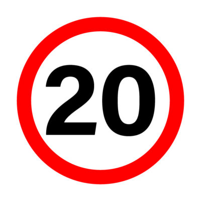 Speed Limit Sign - 02BD-G0207 - 20 KMH