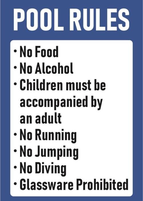 Pool Safety Sign - 02BD-G0301 - Pool Rules - Generic