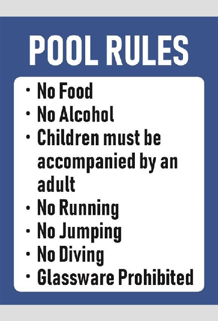 Pool Safety Sign - 02BD-G0303 - Pool Rules - Generic