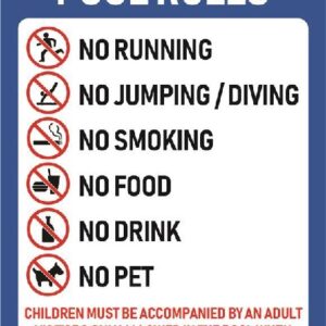 Pool Safety Sign - 02BD-G0304 - Pool Rules - Residents