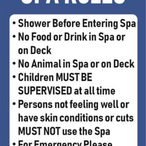 Pool Safety Sign - 02BD-G0306 - Spa Rules