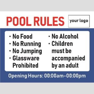 Pool Safety Sign - 02BD-Y0301 - Pool Rules - Generic