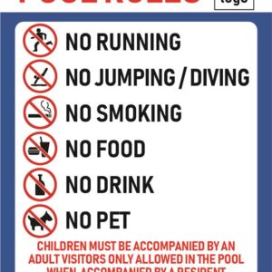 Pool Safety Sign - 02BD-Y0304 - Pool Rules - Residents