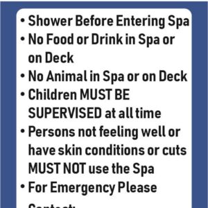 Pool Safety Sign - 02BD-Y0305 - Spa Rules