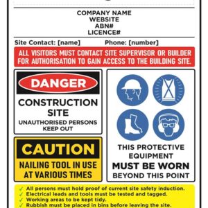 Site Safety Sign - 02BD-Y0401G - Construction Site
