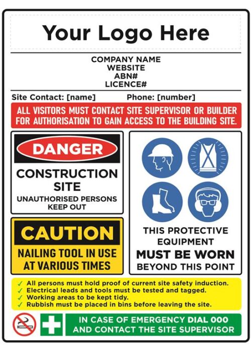 Site Safety Sign - 02BD-Y0401G - Construction Site