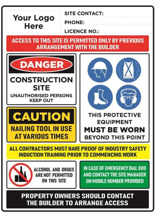 Site Safety Sign - 02BD-Y0402G - Construction Site