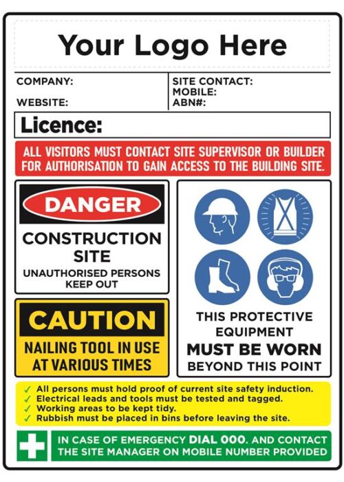 Site Safety Sign - 02BD-Y0403G - Construction Site